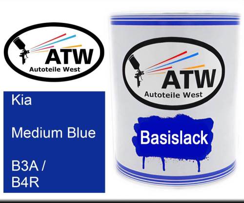 Kia, Medium Blue, B3A / B4R: 1L Lackdose, von ATW Autoteile West.